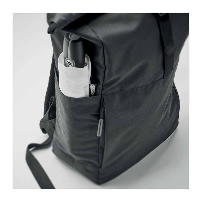 Sac pour ordinateur RPET 300D VALLEY ROLLPACKCouleur:Noir