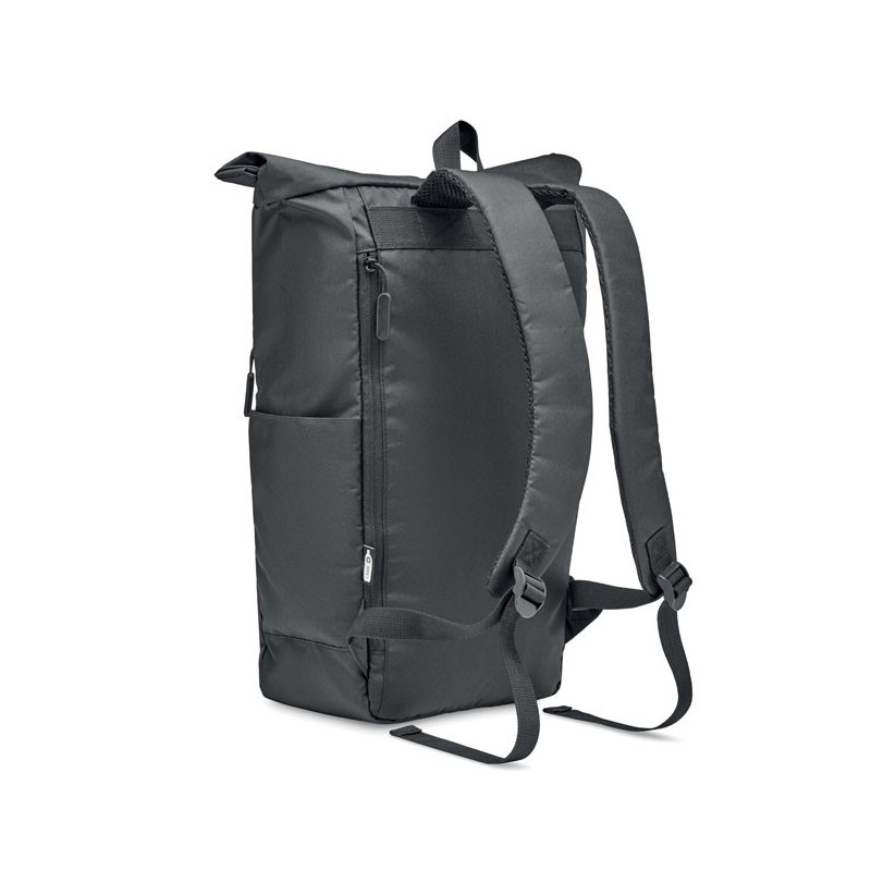 Sac pour ordinateur RPET 300D VALLEY ROLLPACKCouleur:Noir