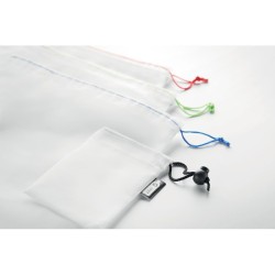 Lot de 3 sacs  en RPET VEGGIE SET RPETCouleur:Blanc