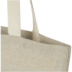 Sac shopping Pheebs en coton recyclé 150 g/m² de 9 l avec poche avantCouleur:Naturel et noir chiné