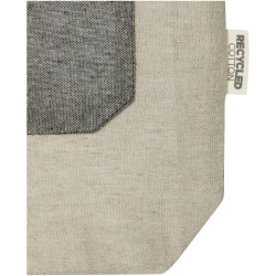 Sac shopping Pheebs en coton recyclé 150 g/m² de 9 l avec poche avantCouleur:Naturel et noir chiné