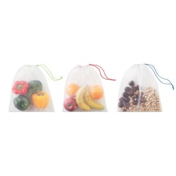 Lot de 3 sacs  en RPET VEGGIE SET RPET Couleur:Blanc