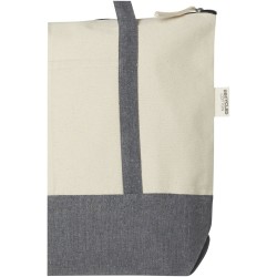 Sac shopping à fermeture éclair 10 L en coton recyclé 320 g/m² ReposeCouleur:Naturel et gris