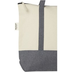 Sac shopping à fermeture éclair 10 L en coton recyclé 320 g/m² ReposeCouleur:Naturel et gris