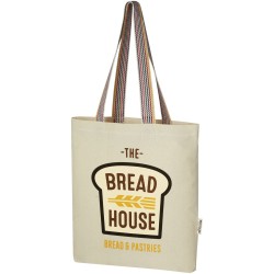Sac shopping Rainbow de 5 l en coton recyclé 180 g/m²Couleur:Naturel