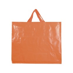 Tote bag en PP recyclé laminé 120g/m2, anses courtes et soufflet Couleur:Orange