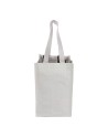 Shopper porte-bouteilles (4) en PP laminé 120g/m2, anses courtes en ruban Couleur:Blanc