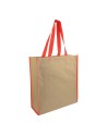Shopper avec soufflet en papier avec intérieur en PP 140 g/m2, anses longues Couleur:Rouge
