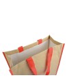Shopper avec soufflet en papier avec intérieur en PP 140 g/m2, anses longues Couleur:Rouge