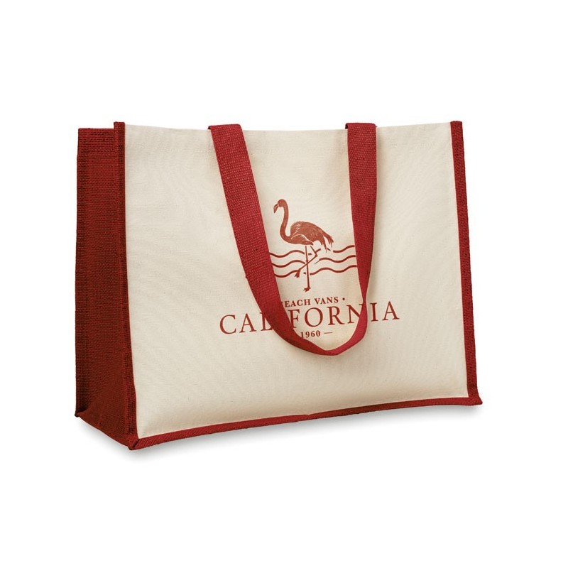 Sac de courses en toile de juteCouleur:Rouge