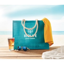 Sac shopping en juteCouleur:turquoise