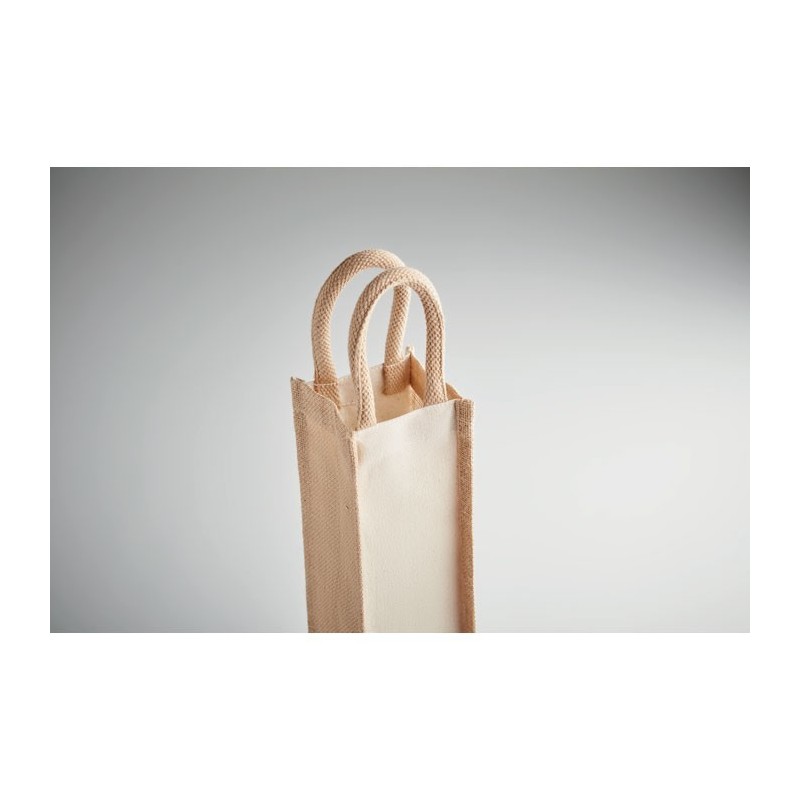 Sac en jute pour une bouteilleCouleur:Beige