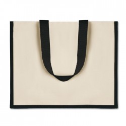 Sac shopping en jute et toile Couleur:Black