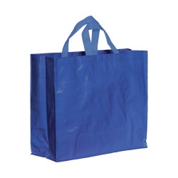 Tote bag en PP recyclé laminé 120g/m2, anses courtes et souffletCouleur:Royal