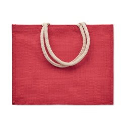 Sac shopping en jute Couleur:Rouge