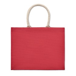 Sac shopping en jute Couleur:Rouge