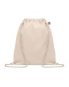 Sac à cordon en coton organique Couleur:Beige