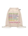 Sac à cordon en coton organique Couleur:Beige