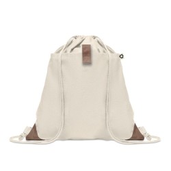 Sac à cordon en coton recyclé Couleur:Beige