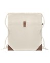 Sac à cordon en coton recyclé Couleur:Beige