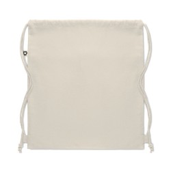 Sac à cordon en coton recyclé Couleur:Beige