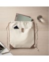 Sac à cordon en coton recyclé Couleur:Beige