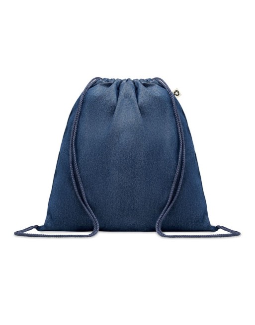 Sac à cordon en denim recyclé Couleur:Bleu