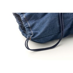 Sac à cordon en denim recyclé Couleur:Bleu