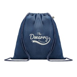 Sac à cordon en denim recyclé Couleur:Bleu