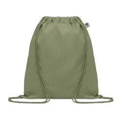 Sac à cordon en coton organique Couleur:Vert