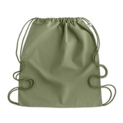 Sac à cordon en coton organique Couleur:Vert