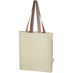 Sac shopping Rainbow de 5 l en coton recyclé 180 g/m²Couleur:Naturel