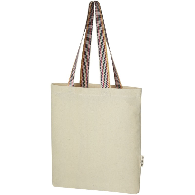 Sac shopping Rainbow de 5 l en coton recyclé 180 g/m²Couleur:Naturel