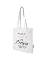 Sac shopping Madras en coton certifié GRS de 140 g/m2 de 7 L Couleur:Blanc