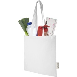 Sac shopping Madras en coton certifié GRS de 140 g/m2 de 7 L Couleur:Blanc