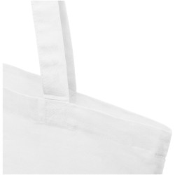 Sac shopping Madras en coton certifié GRS de 140 g/m2 de 7 L Couleur:Blanc