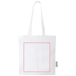 Sac shopping Madras en coton certifié GRS de 140 g/m2 de 7 L Couleur:Blanc