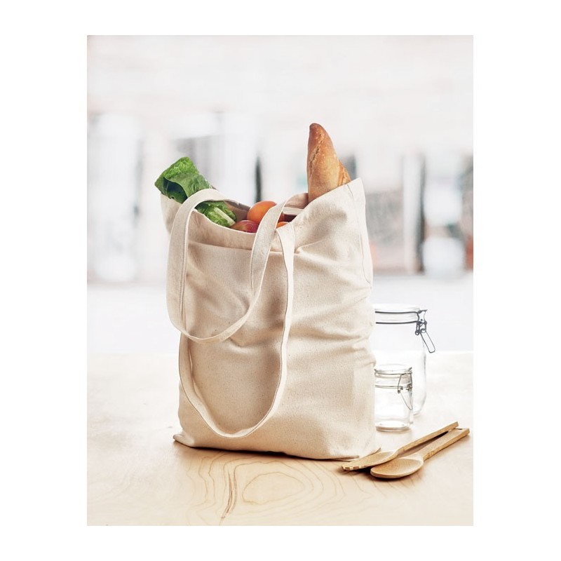 Sac shopping en toileCouleur:Beige