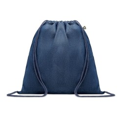 Sac à cordon en denim recycléCouleur:Bleu