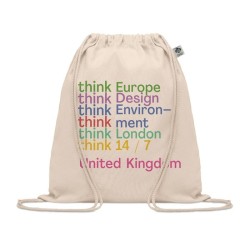 Sac à cordon en coton organiqueCouleur:Beige